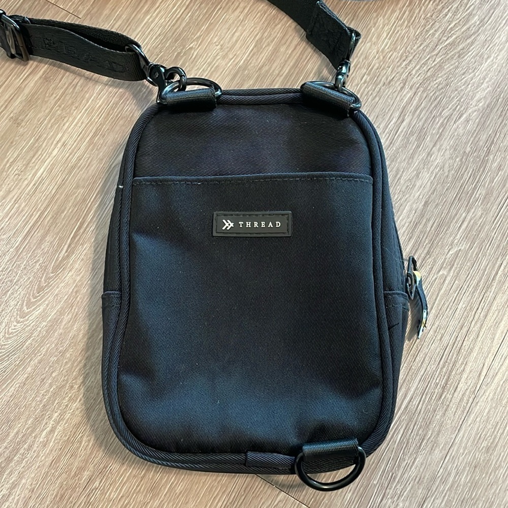 Thread Fanny Pack Convertible Crossbody Bag Small Black Zip Top Bohemian Utility